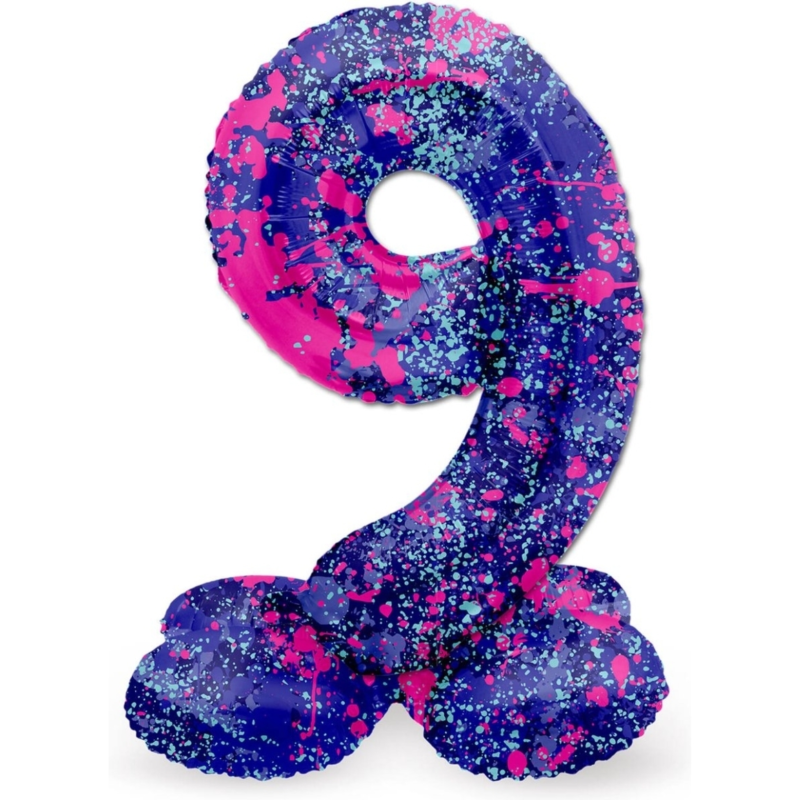Folat folieballon staand 9 Paint splash 41 cm