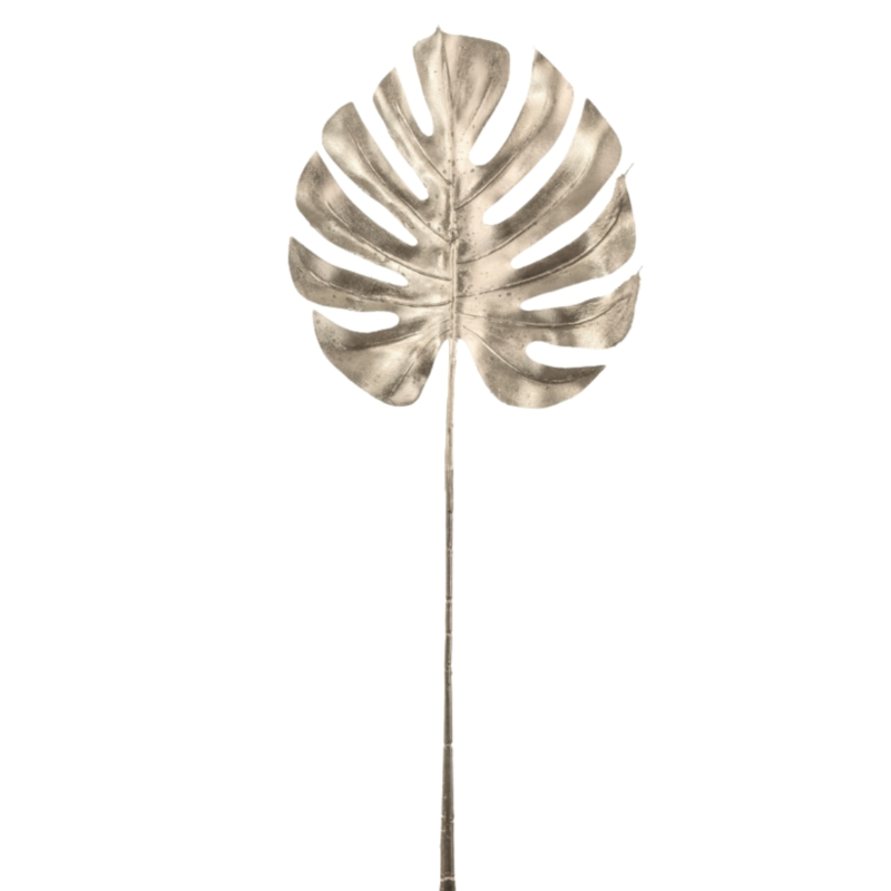 HBX kunsttak Monstera champagnekleurig 72 cm