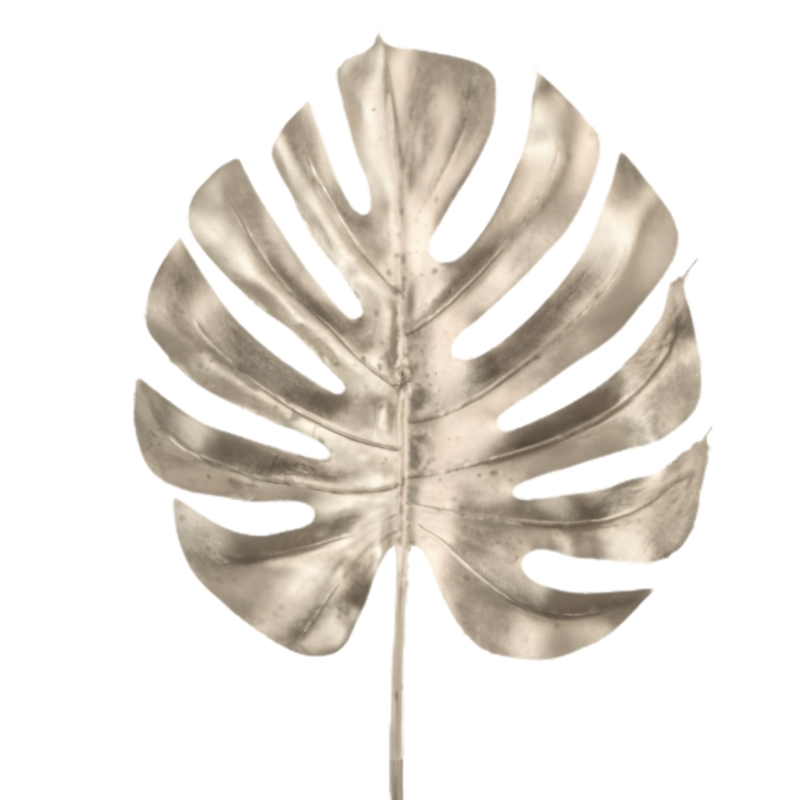 HBX kunsttak Monstera champagnekleurig 72 cm