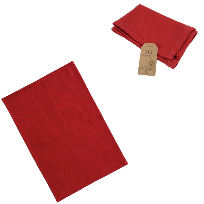 Placemat katoen rood 45 x 30 cm
