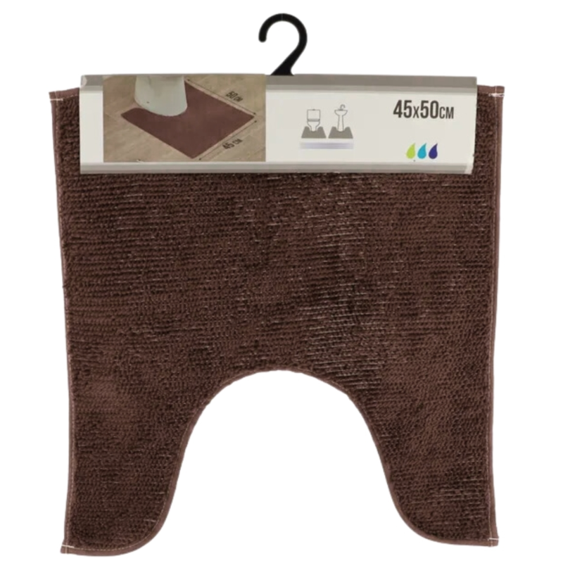 WC mat bruin polyester 45 x 50 cm