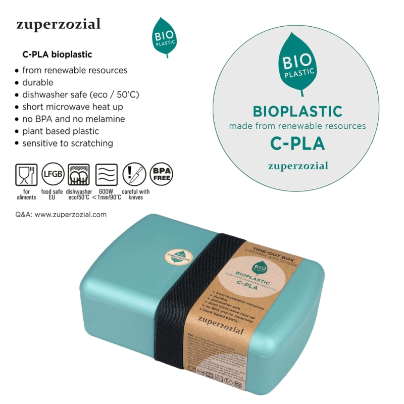 Zuperzozial broodtrommel Time-Out wit 19 cm