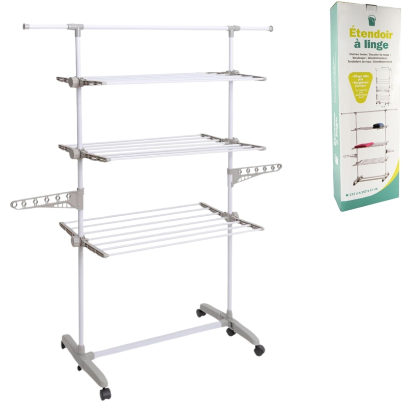 Droogrek opvouwbaar grijs 157 cm