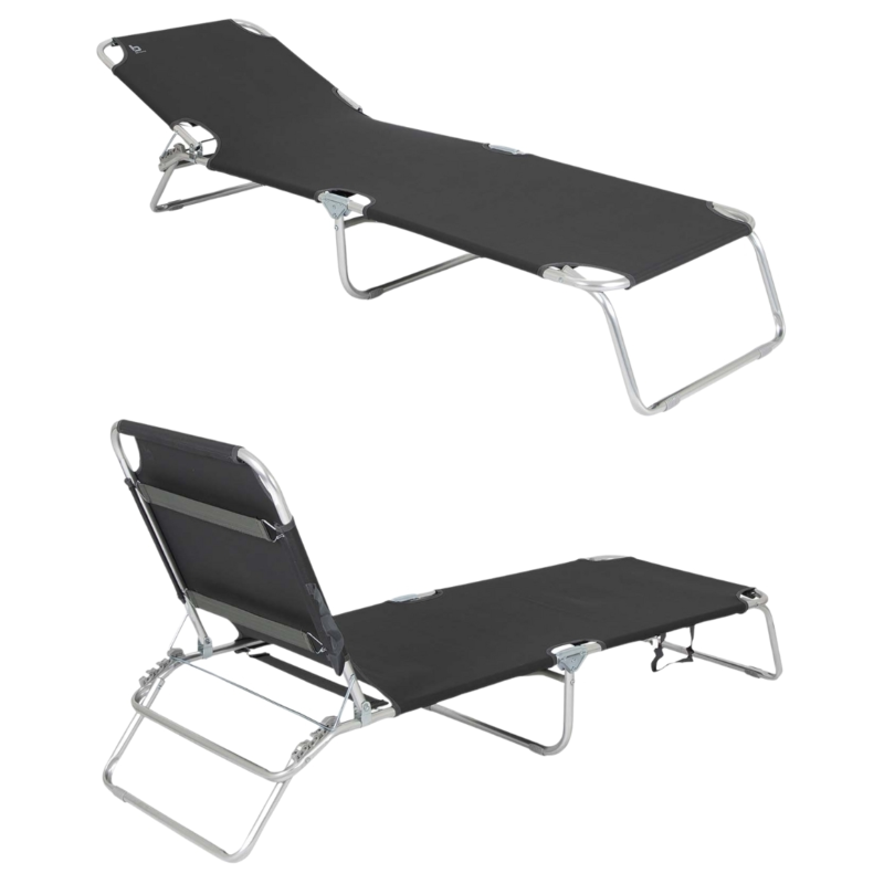 Bo-Camp ligbed Florence inklapbaar antraciet 189 cm