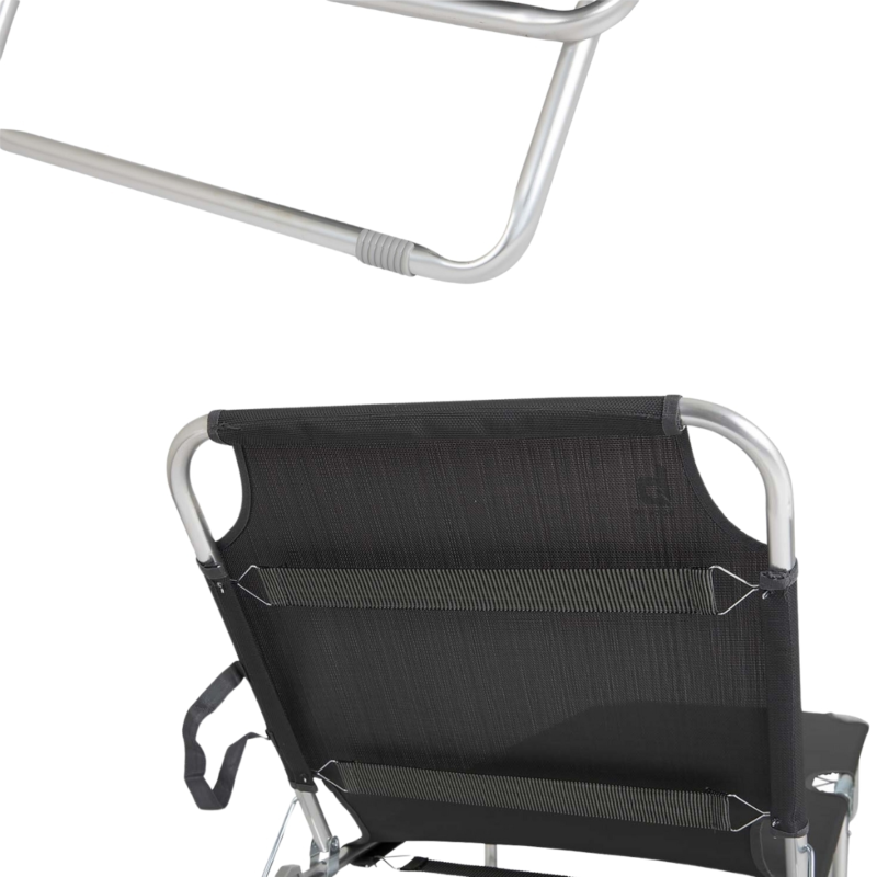 Bo-Camp ligbed Florence inklapbaar antraciet 189 cm