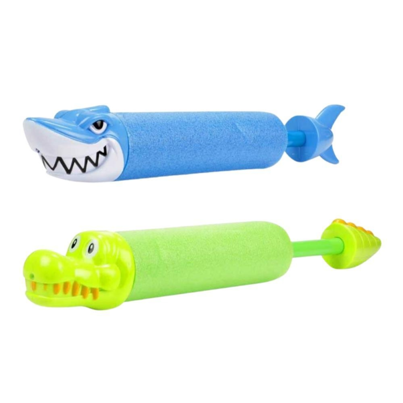 Wasserpistole Schaumstoff Tier Hai Krokodil 32 cm.