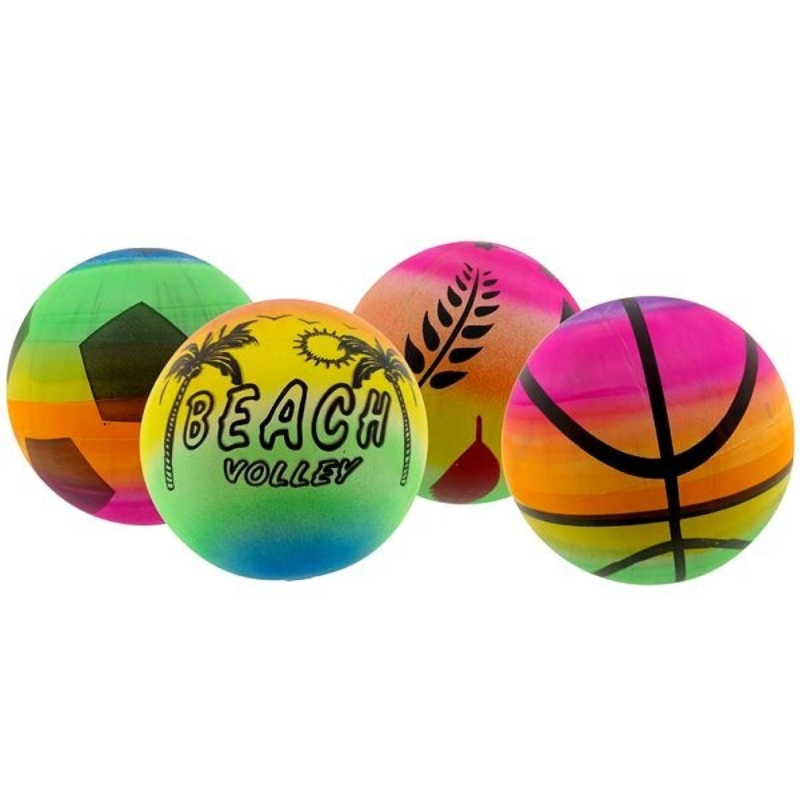 Plastic bal regenboog 23 cm