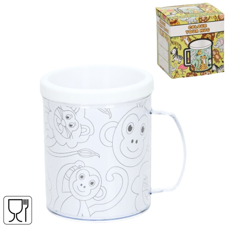 Kleur je eigen beker dieren 250 ml