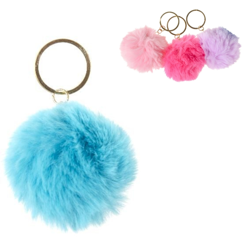 Sleutelhanger fluffy 6 cm 4 assorti