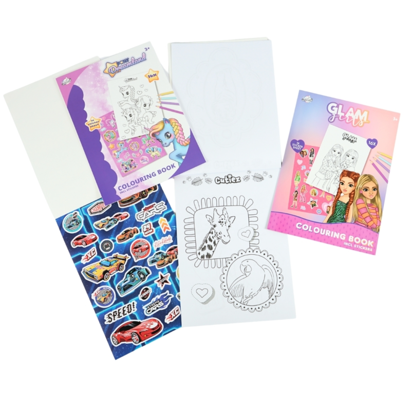 Licentie kleurboek A4 met stickers 4 assorti