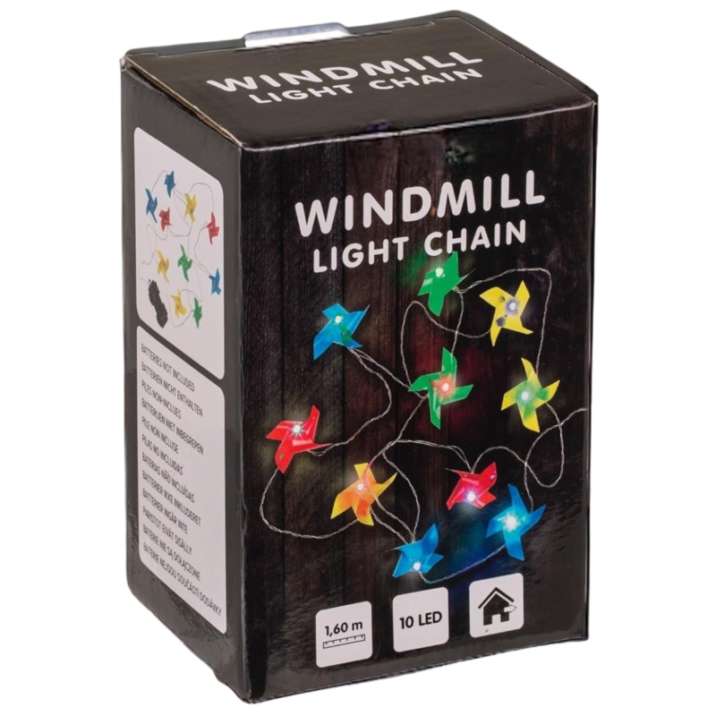 Girlande Windrad mit LED Beleuchtung batteriebetrieben IP44 160 cm