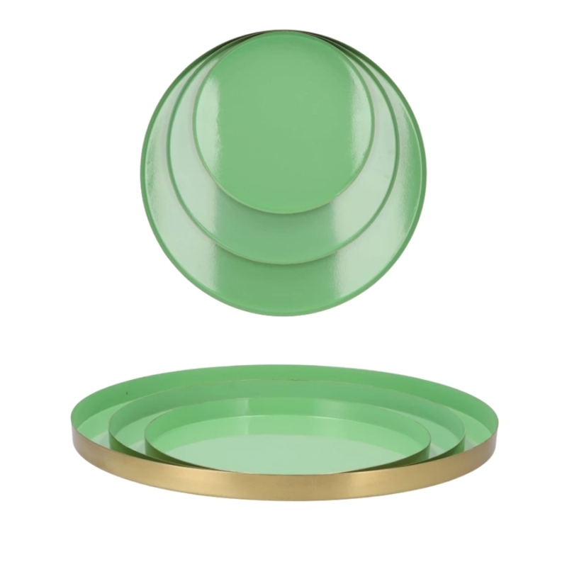 Dienblad Marrakech mint goudkleurig 26 cm