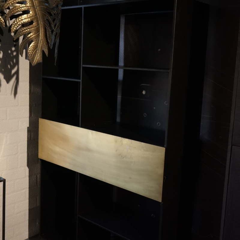 PTMD open kast Sofie metaal zwart 184 cm