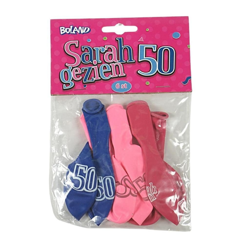Luftballons 50 Jahre Sarah 6er