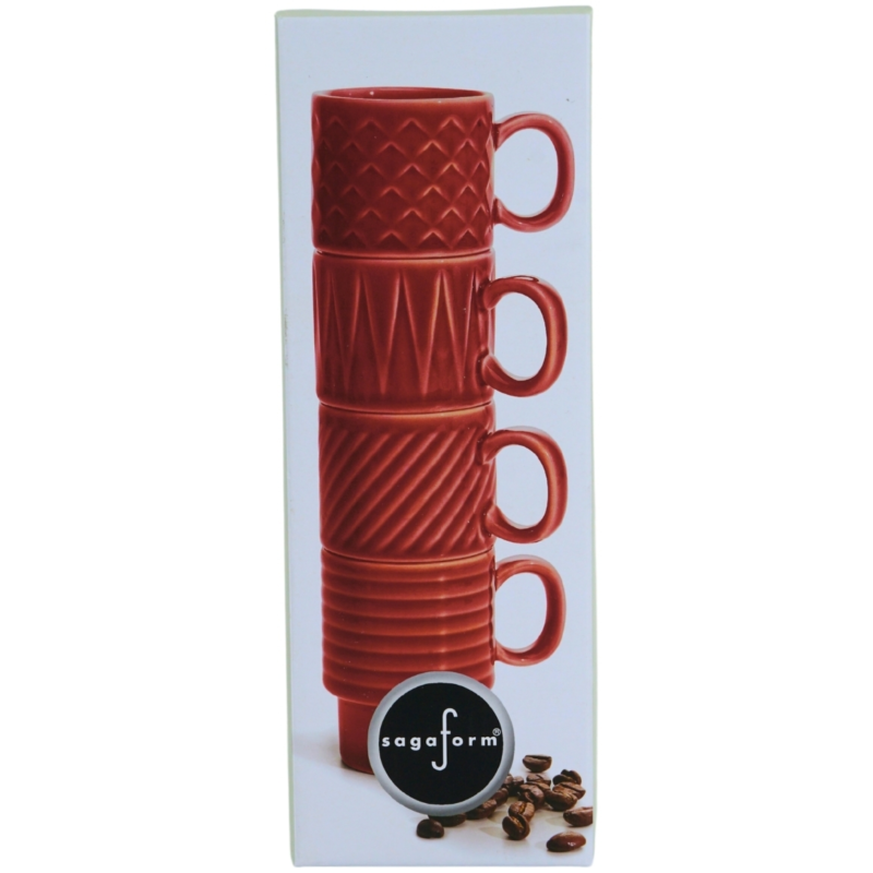 Sagaform  espressokopjes rood 100ml set van 4