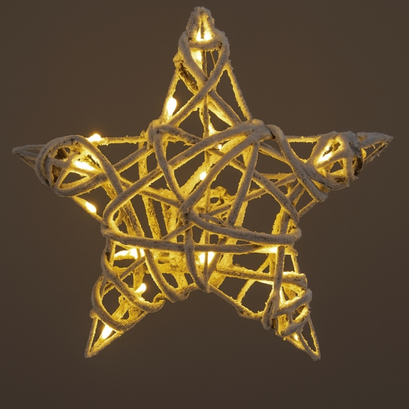 Kerstster LED op batterij snow 40 cm