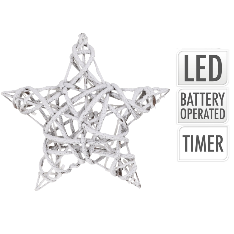 Kerstster LED op batterij snow 40 cm