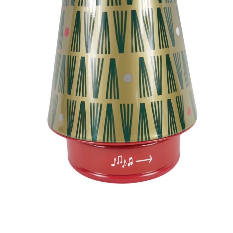 Muziekdoos Kerstboom metaal 28 cm