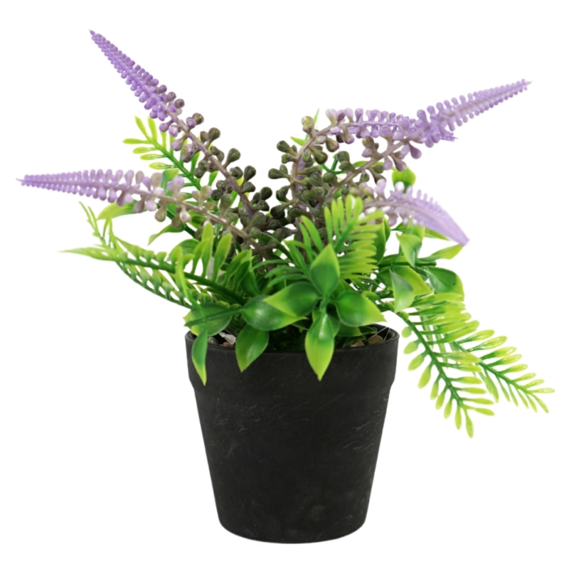 Kunstplant lavendel in pot 24 cm 3 assorti