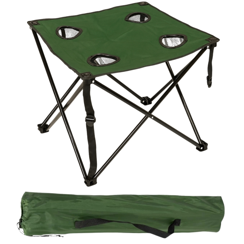 Opvouwbare campingtafel Oxford met bekerhouders 50 cm 4 assorti