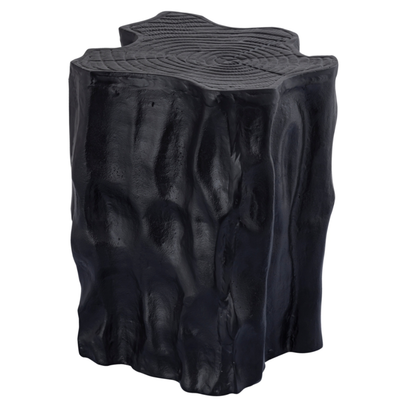 PTMD bijzettafel Fennah boomstronk aluminium zwart 42 cm