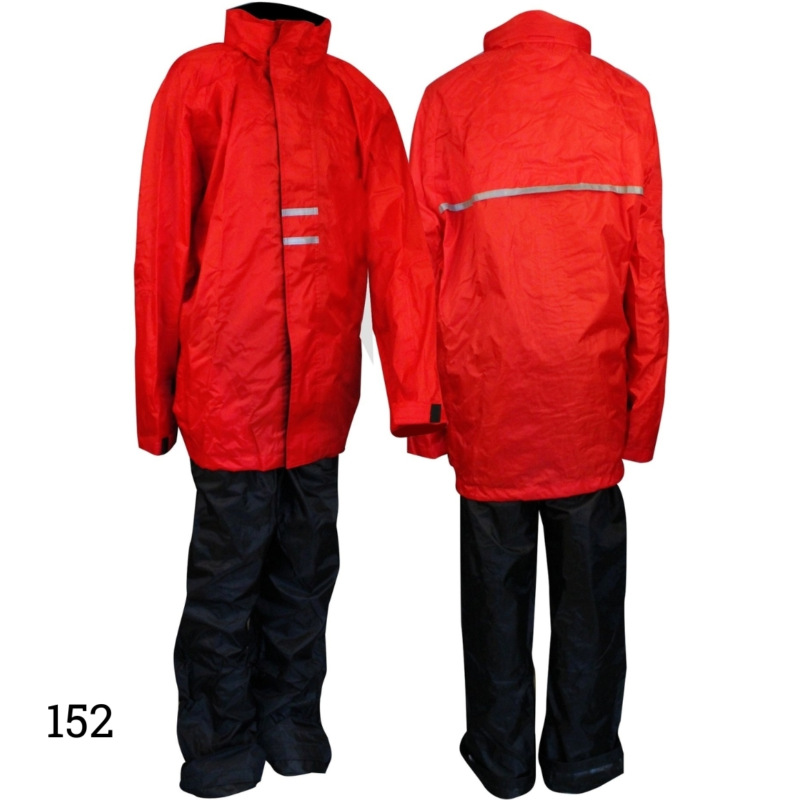 Ralka regenpak rood/zwart maat 152