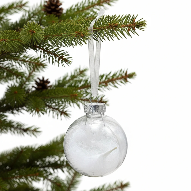 Wilko kerstbal veren 9 cm 12 stuks