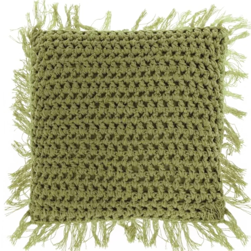 Unique Living kussen Tufo olive green 45 x45 cm