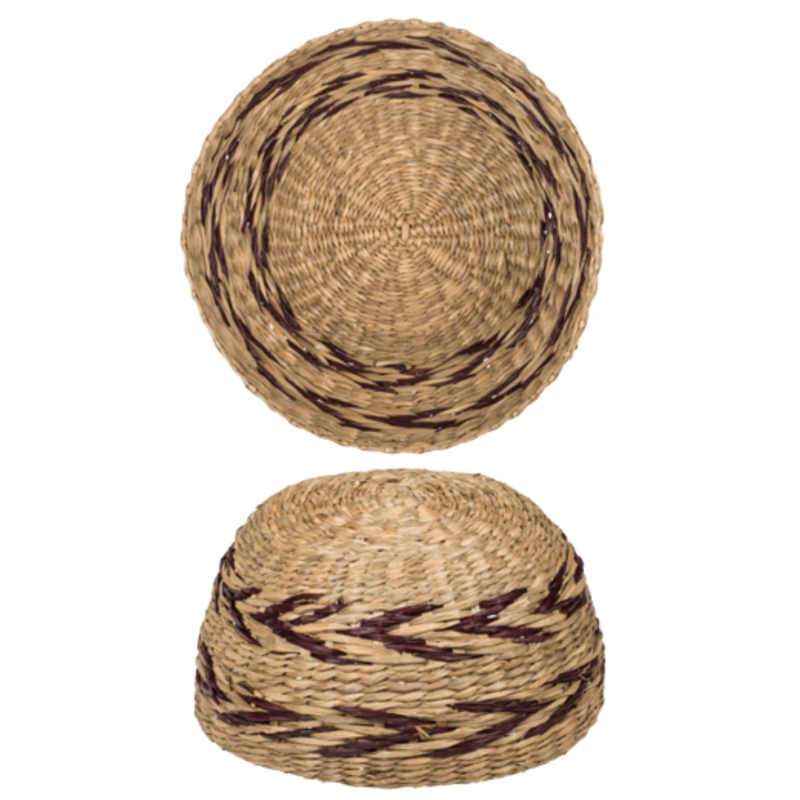 Korb Seegras natur/bordeaux 25 cm