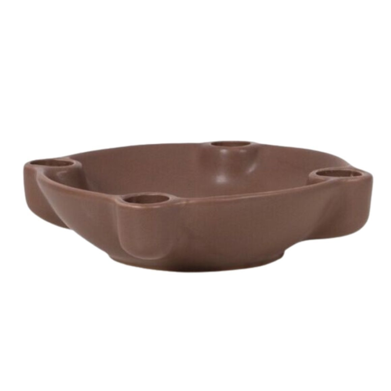 SENZA kandelaar Vier Seizoenen keramiek bruin 18 cm