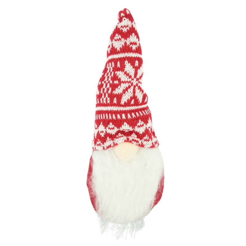 Kabouter Kerst rood met wit/rode muts 25 cm