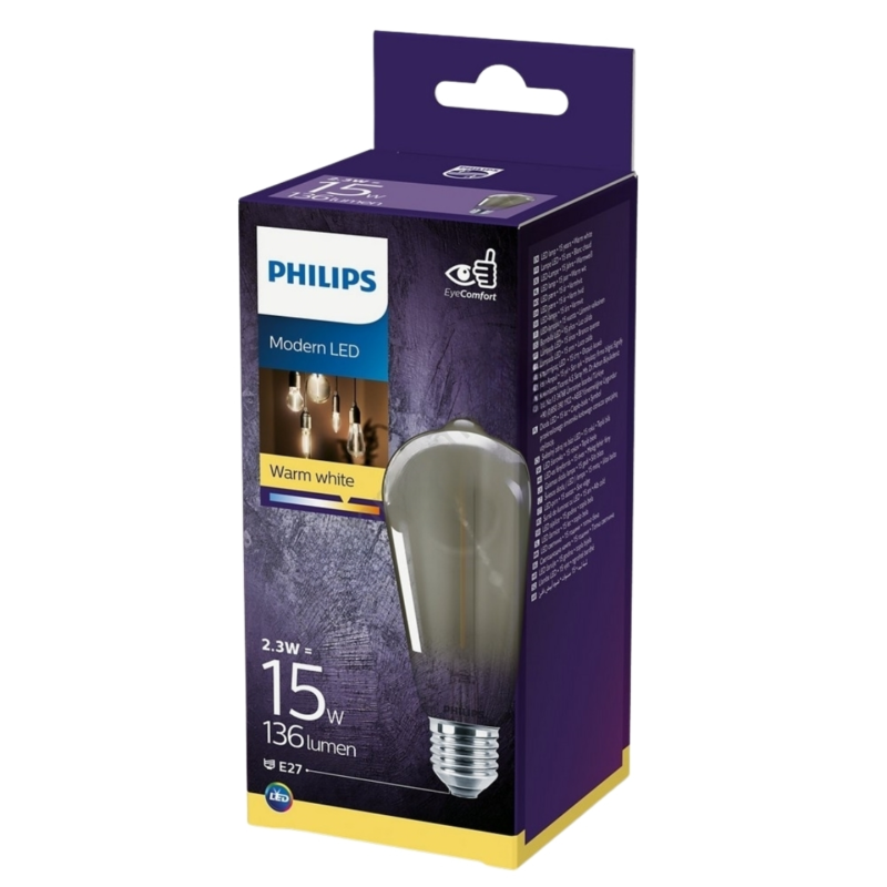 Philips LED lamp smoky E27 15W