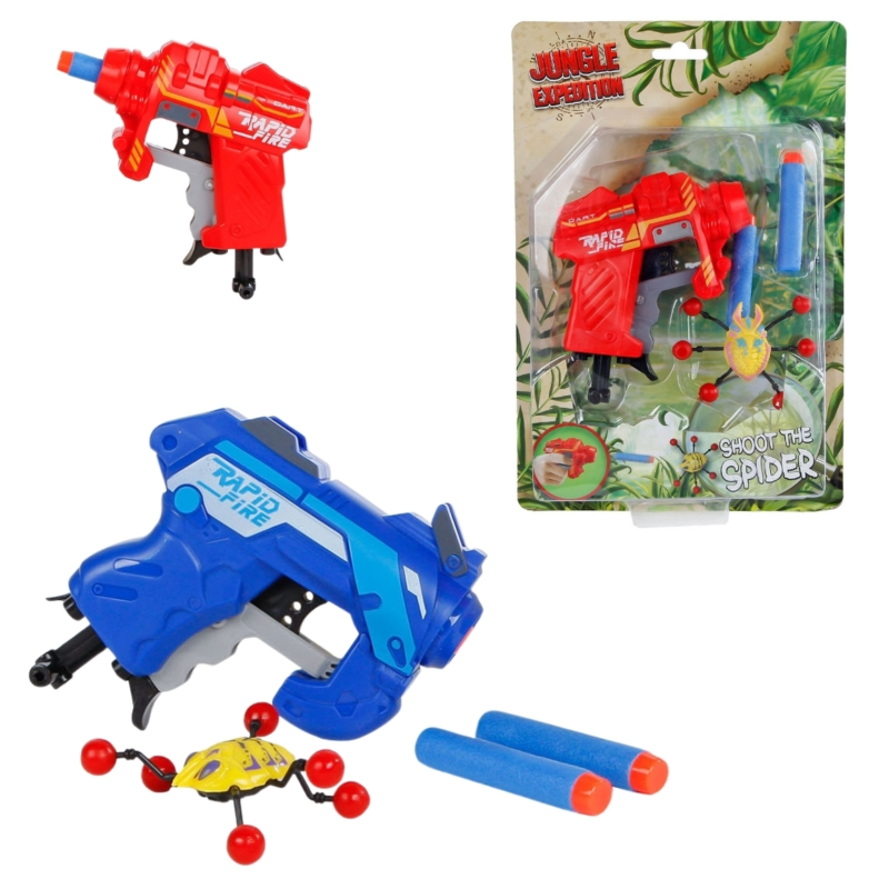 Jungle Expedition pistool met darts 13 cm 2 assorti