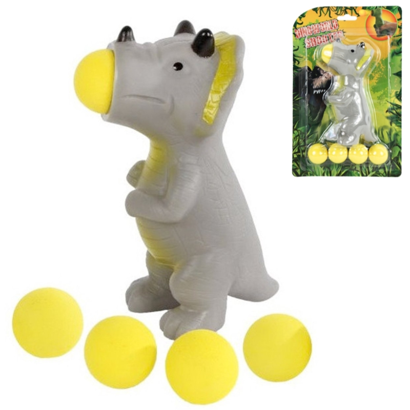 DinoWorld dinosaurus popper met 5 balletjes 14 cm