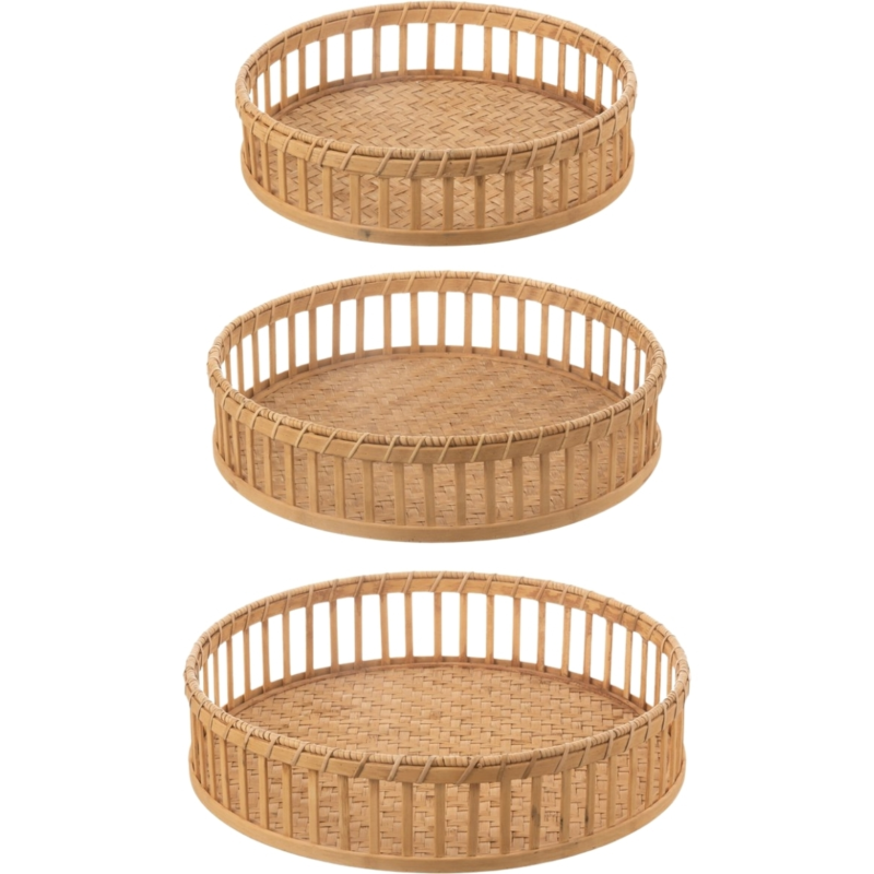 J-Line plateau Bamboe 46 cm set van 3