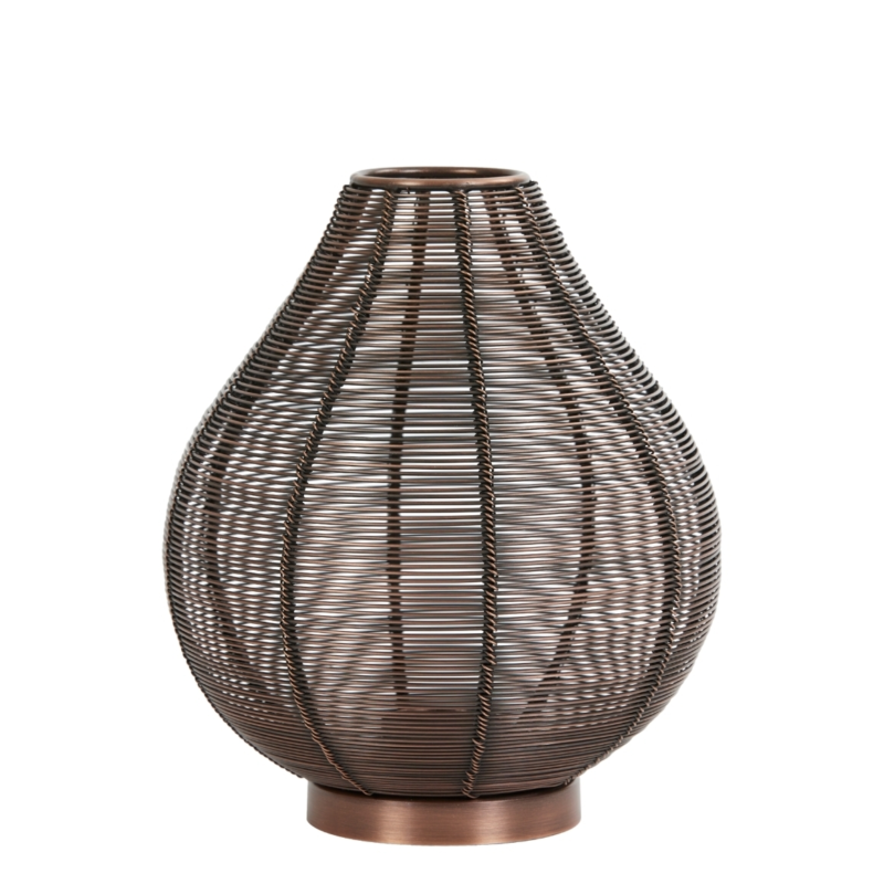 Light & Living windlicht Suneku antique koperkleurig 21 cm