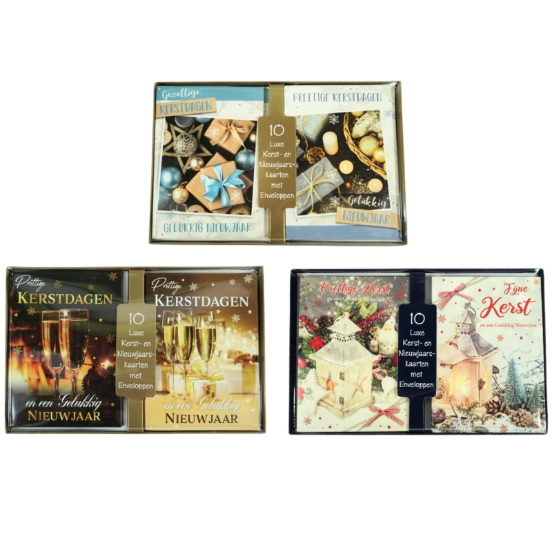 Luxe kerstkaarten met envelop 10 stuks