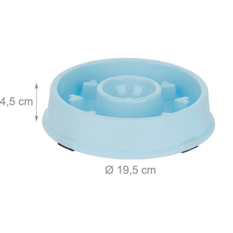 Relaxdays honden anti-schrok voerbak hartjes blauw 19,5 cm