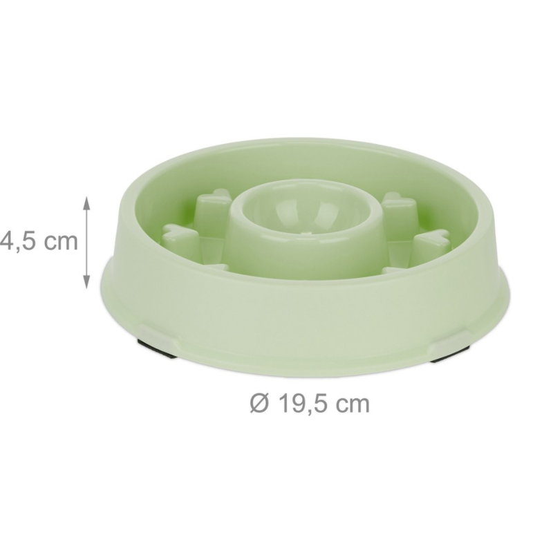 Relaxdays honden anti-schrok voerbak hartjes groen 19,5 cm
