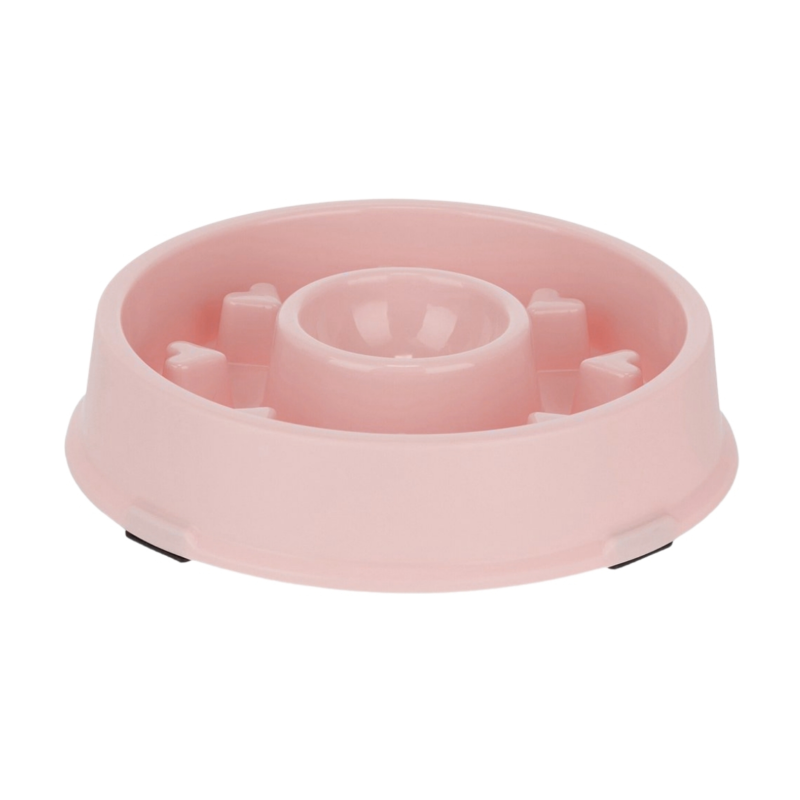 Relaxdays honden anti-schrok voerbak hartjes roze 19,5 cm