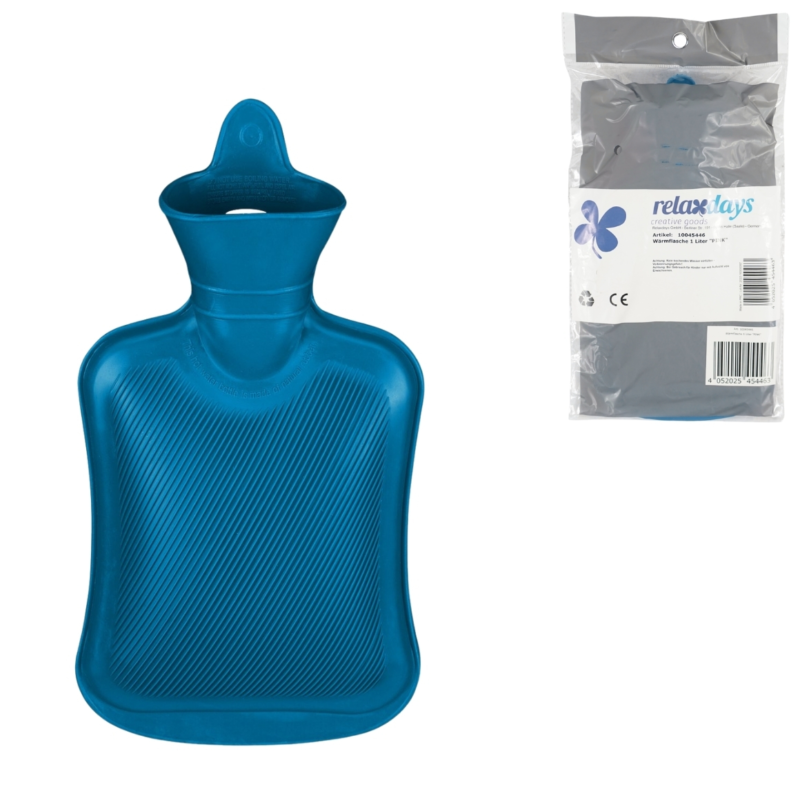Relaxdays warmwater kruik blauw 1 L