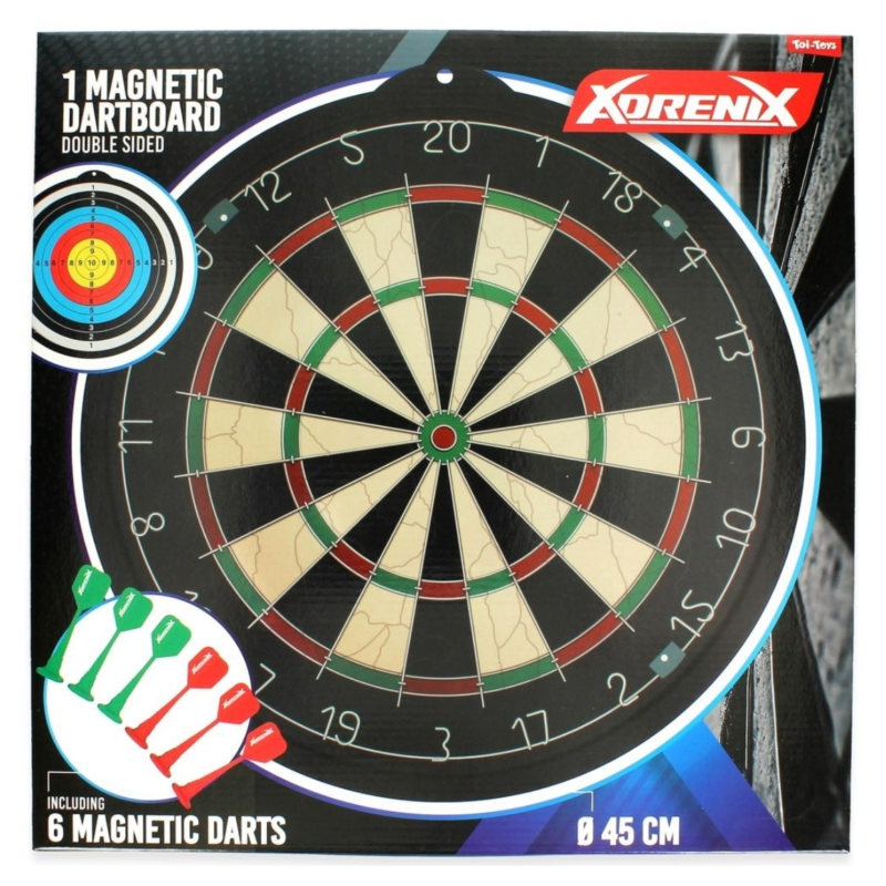 Toi-Toys magnetisch dartbord met pijlen 2-zijdig 45 cm