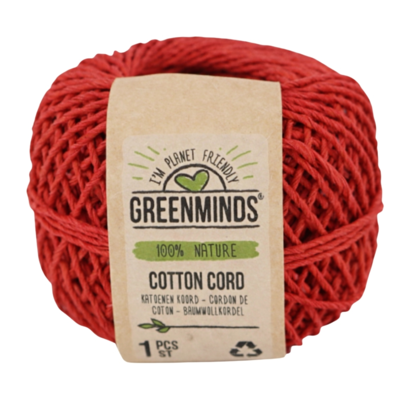 Greenminds katoenen koord rood 20 m