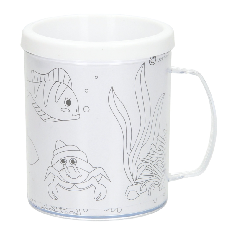 Kleur je eigen beker zeedieren 250 ml