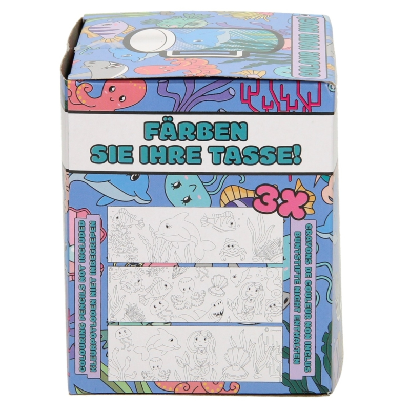 Kleur je eigen beker zeedieren 250 ml