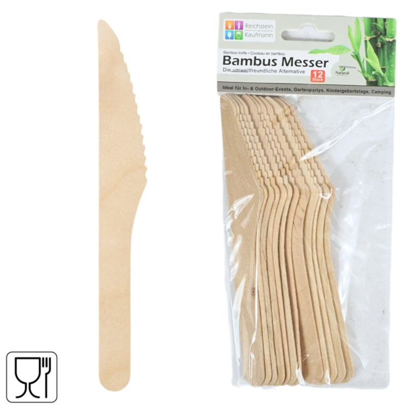Bamboe messen 16.5 cm 12 stuks