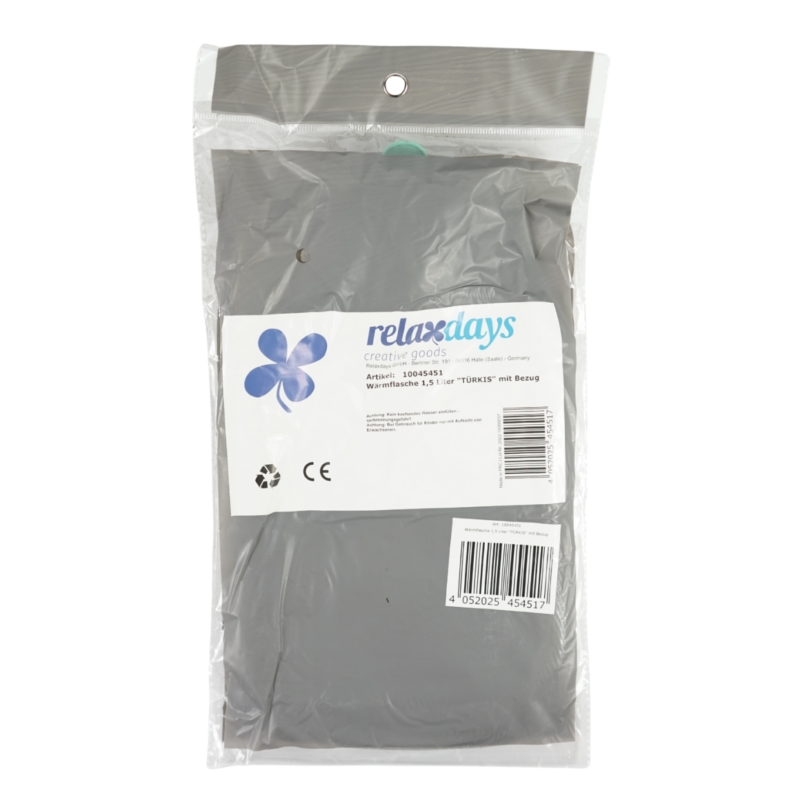 Relaxdays warmwater kruik met hoes blauw/grijs 1,5 L
