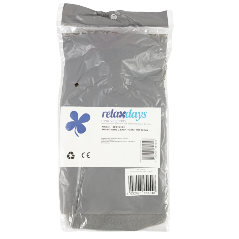 Relaxdays warmwater kruik met hoes blauw/grijs 2 L