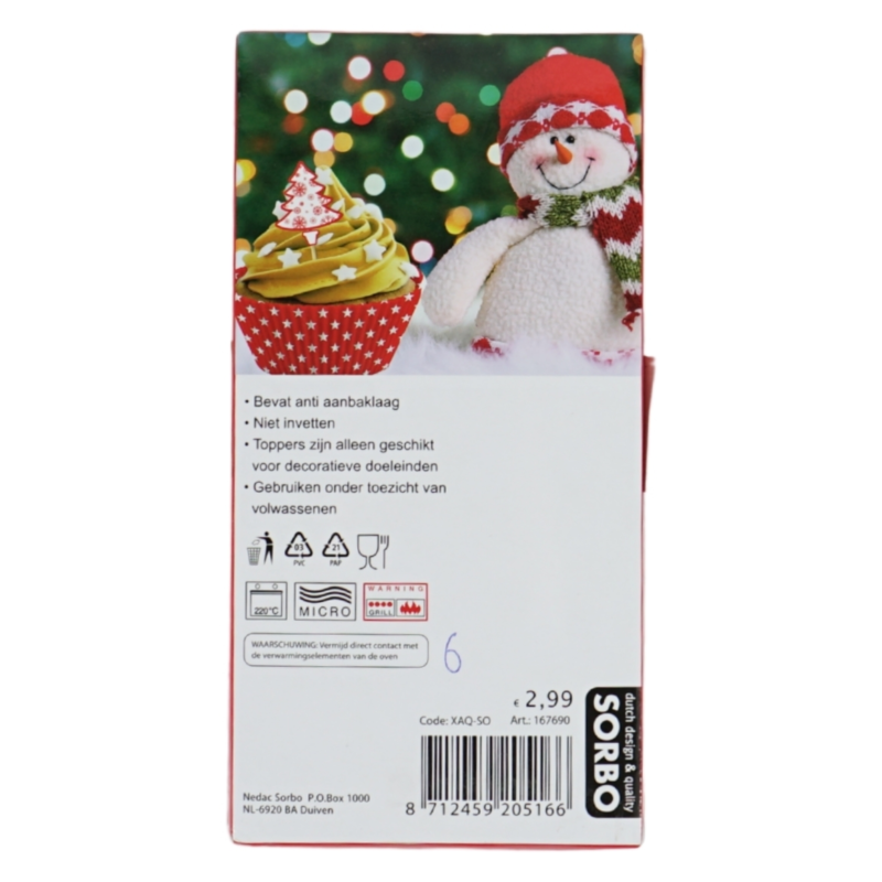 Cupcake vorm en topper rood set van 24 stuks