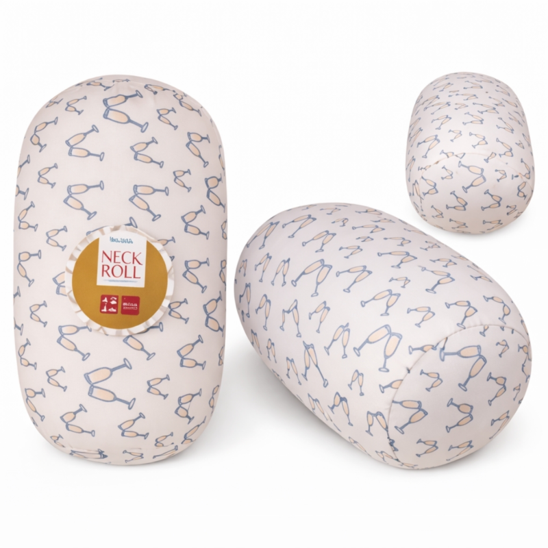 Out of the Blue nekkussen rol Proost champagne 15 x 30 cm